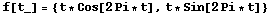f[t_] = {t * Cos[2Pi * t], t * Sin[2Pi * t]}