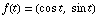 f(t) = (cos t, sin t)