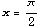 x = π/2