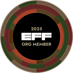2025 Electronic Frontier Foundation member
                    badge