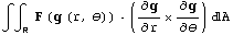 ∫∫_R^ F (g (r, θ))  (∂g/∂r  ∂g/∂θ) A
