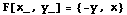 F[x_, y_] = {-y, x}