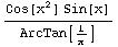 (Cos[x^2] Sin[x])/ArcTan[1/x]