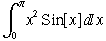 ∫_0^πx^2Sin[x] x