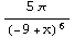 (5 π)/(-9 + x)^6