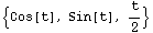 {Cos[t], Sin[t], t/2}