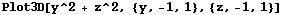 Plot3D[y^2 + z^2, {y, -1, 1}, {z, -1, 1}]
