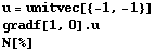 u = unitvec[{-1, -1}] gradf[1, 0] . u N[%] 