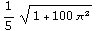 1/5 (1 + 100 π^2)^(1/2)