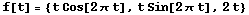 f[t] = {t Cos[2 π t], t Sin[2 π t], 2 t}